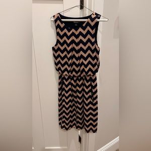 Blue and pink dress with pockets. Size 6